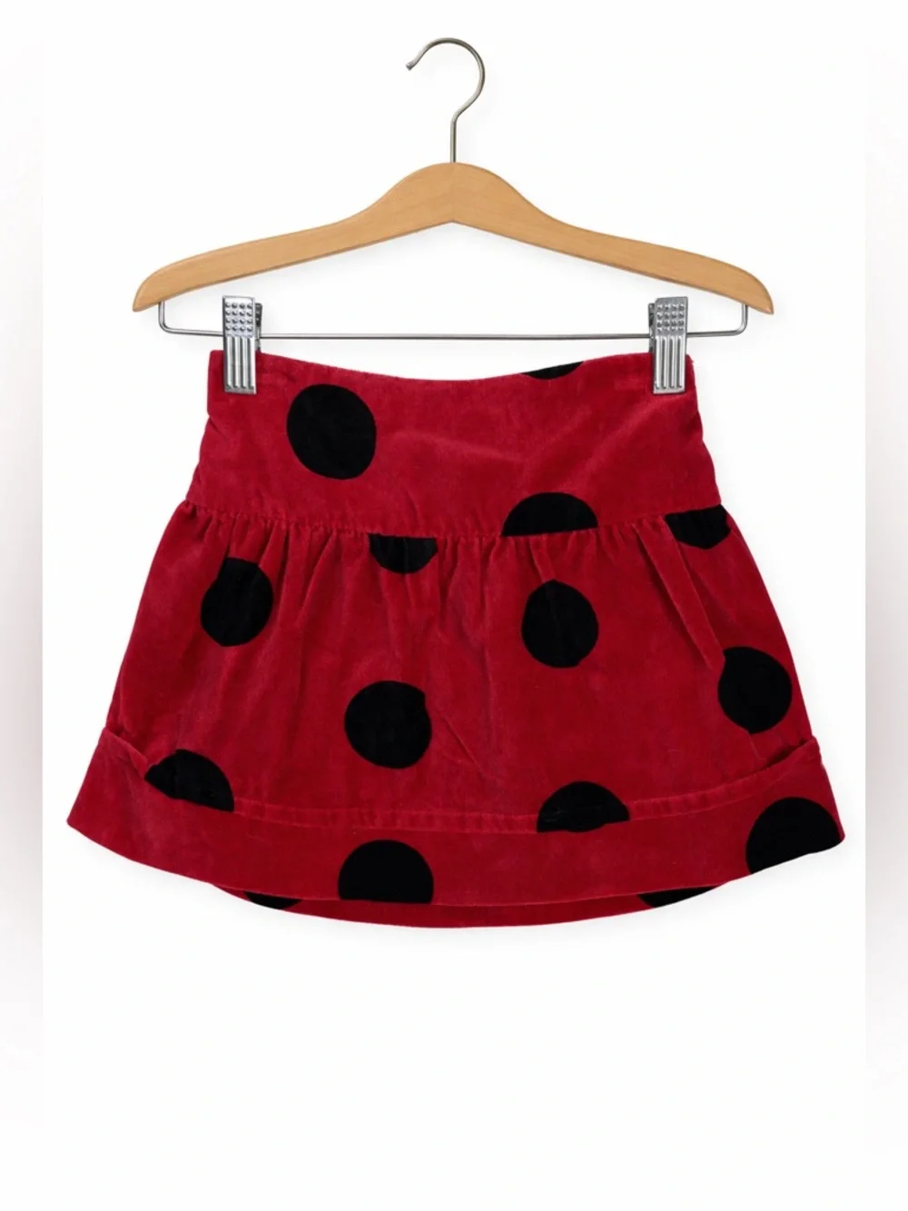 The Children's Place Red Skirt with Black Polka Dots 24 Months Ladybug Velvet